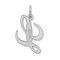 Sterling Silver Medium Script Initial Letter L Charm Jewerly 18mm x 13mm